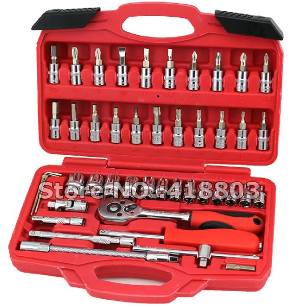 46 Pcs Tool Box 1/4 DR Motorcy - Hand Tools recension och pris