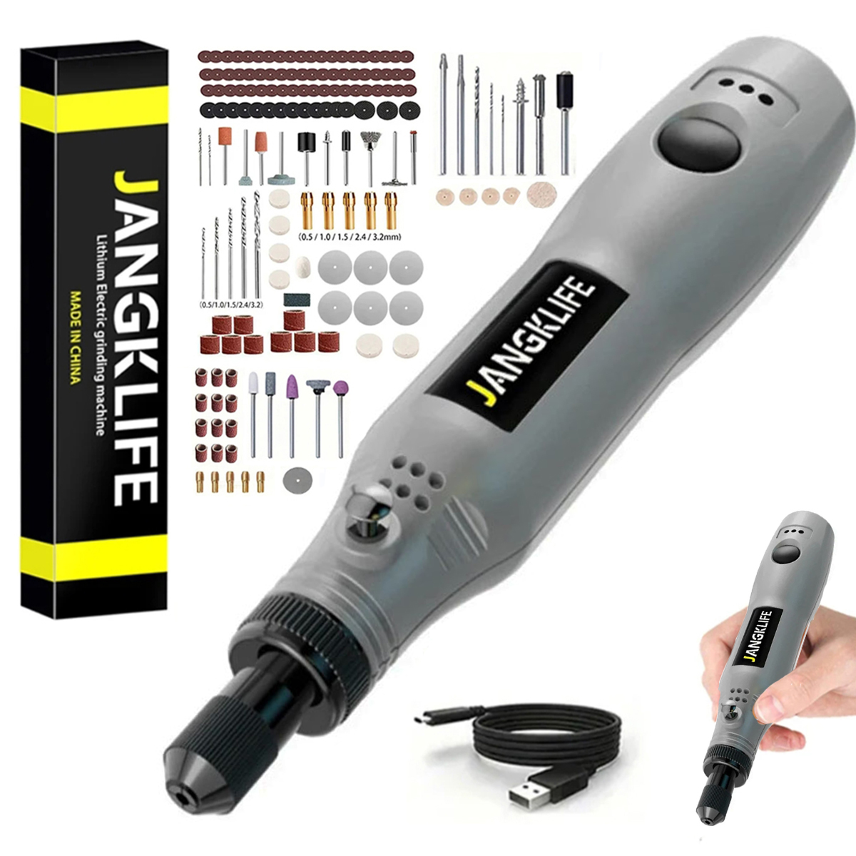 JANGKLIFE USB Cordless Rotary  - Cordless Rotary Tool Kit Accessories recension och pris