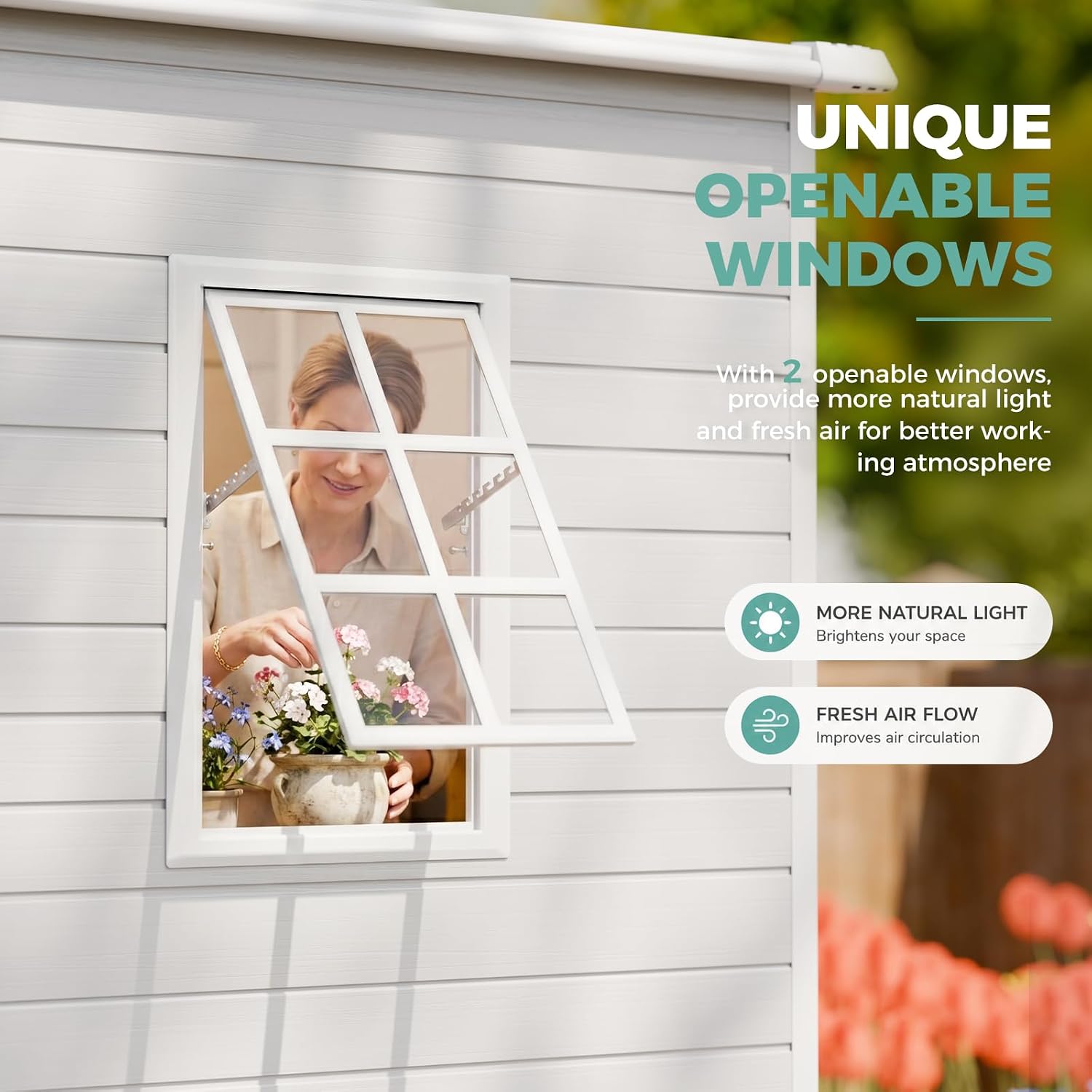 8x6 FT Resin Storage Shed with - Garden Tools recension och pris